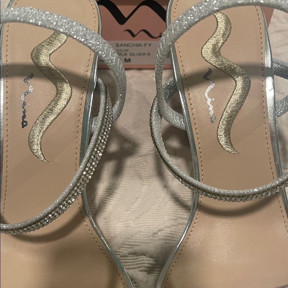 Nina Silver Rhinestone Heels - Picture 8 of 14